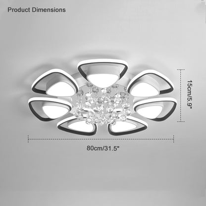 WOMO Big Flower Crystal Flush Mount Ceiling Light-WM1075